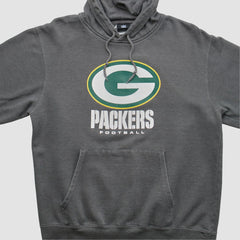 Green Bay Packers NFL 2010s Hooded Pullover Sweatshirt Charcoal Vintage
