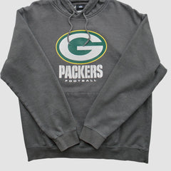 Green Bay Packers NFL 2010s Hooded Pullover Sweatshirt Charcoal Vintage