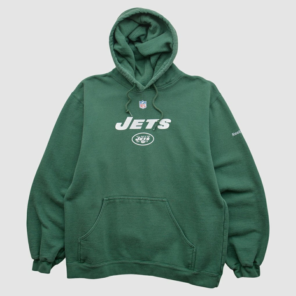 New York Jets Reebok 2000s Hooded Pullover Sweatshirt Green Vintage