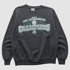Pittsburgh Steelers NFL 2008 Pullover Sweatshirt Charcoal Vintage