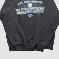 Pittsburgh Steelers NFL 2008 Pullover Sweatshirt Charcoal Vintage