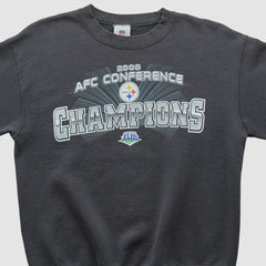Pittsburgh Steelers NFL 2008 Pullover Sweatshirt Charcoal Vintage