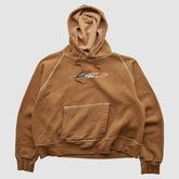 Denver Broncos NFL 2000s Hooded Pullover Sweatshirt Tan Vintage