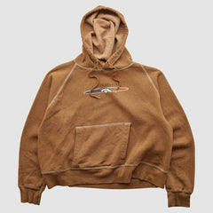 Denver Broncos NFL 2000s Hooded Pullover Sweatshirt Tan Vintage