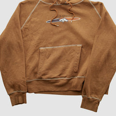 Denver Broncos NFL 2000s Hooded Pullover Sweatshirt Tan Vintage