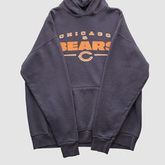 Chicago Bears NFL 2000s Hooded Pullover Sweatshirt Charcoal Vintage