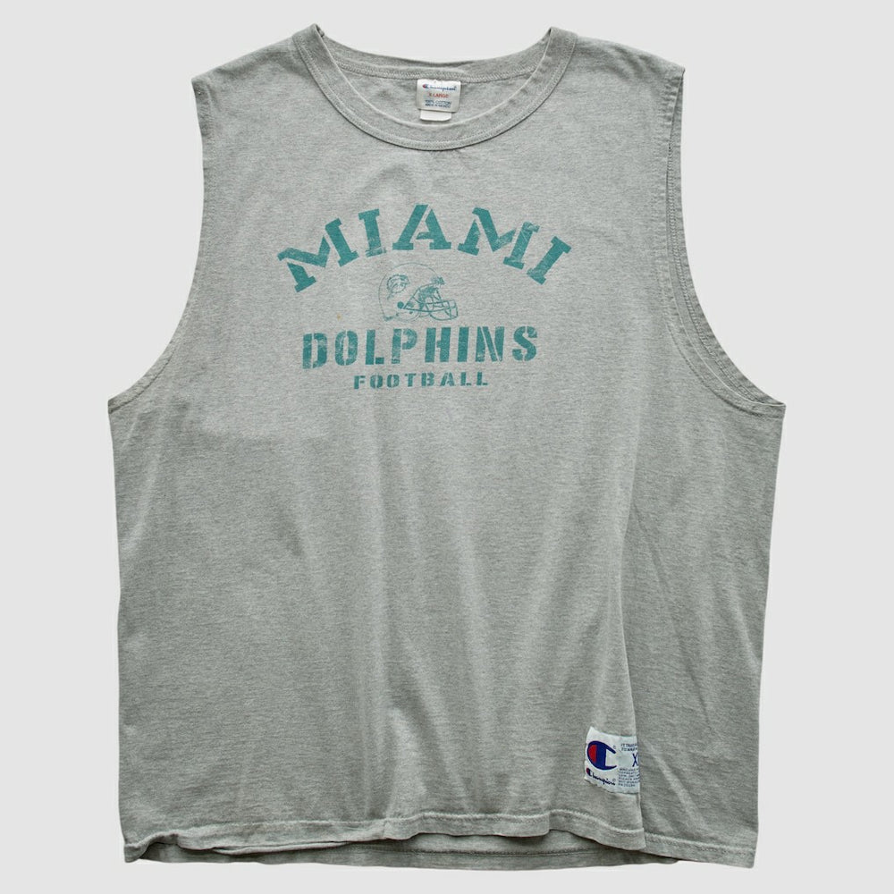 Miami Dolphins Champion 2000s Tank Heather Gray Vintage