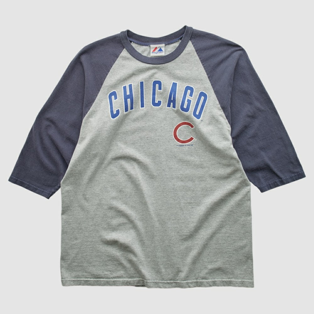 Chicago Cubs Majestic 2000s T-shirt - Heather Gray - M by Fanatics Real Vintage T-shirts