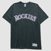 Colorado Rockies Russell T-shirt - Black - S by Fanatics Real Vintage T-shirts
