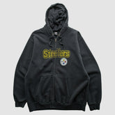 Pittsburgh Steelers NFL 2010s Hooded Full Zip Sweatshirt Black Vintage