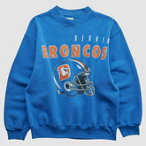 Denver Broncos Hanes 90s Pullover Sweatshirt Blue Vintage