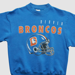 Denver Broncos Hanes 90s Pullover Sweatshirt Blue Vintage