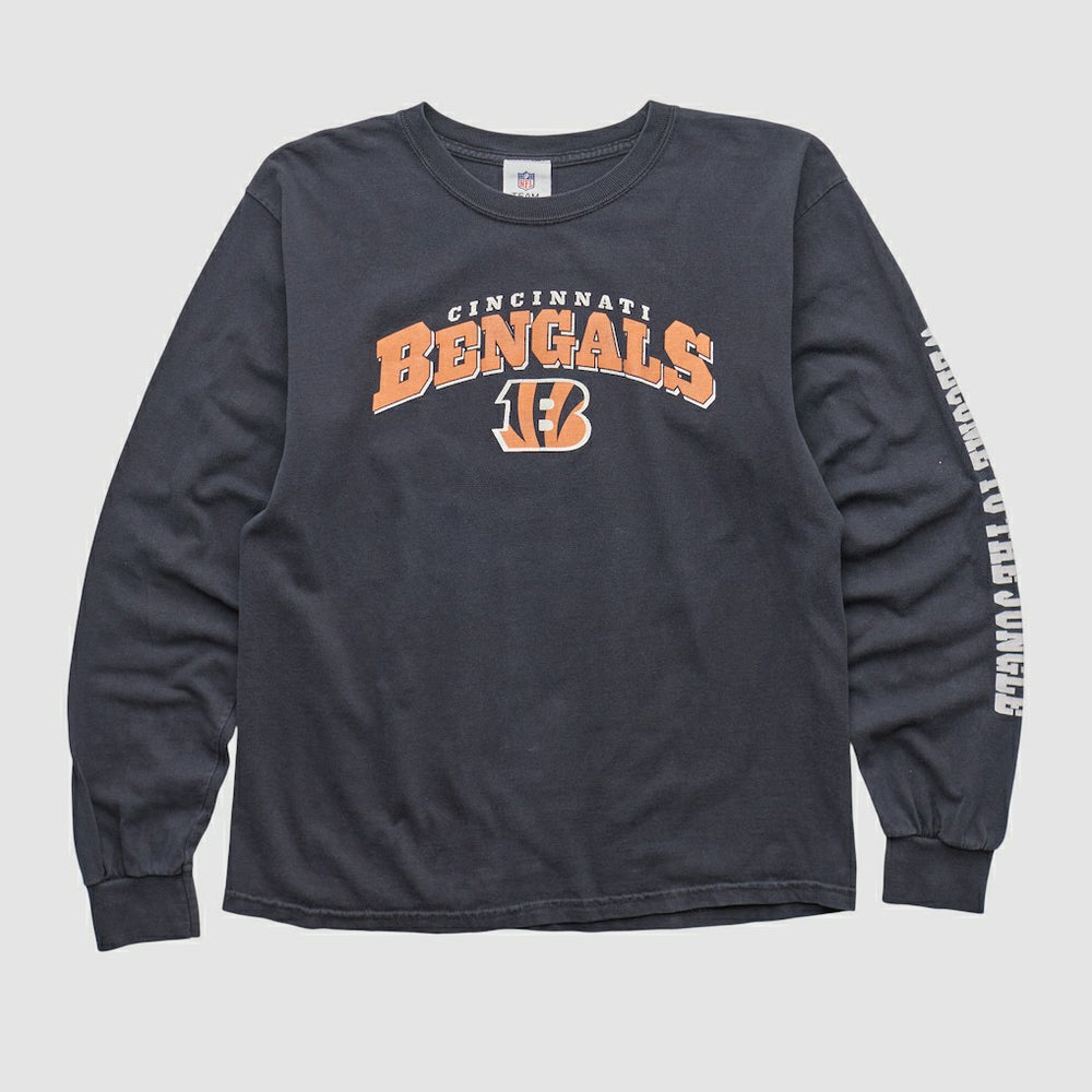 Cincinnati Bengals NFL 2010s Long Sleeve T-shirt Charcoal Vintage