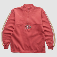 San Francisco 49ers NFL 2000s 1/4 Zip Sweatshirt Red Vintage
