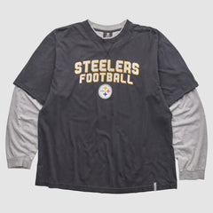 Pittsburgh Steelers Reebok 2010s Long Sleeve T-shirt Black Vintage