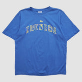 Milwaukee Brewers Majestic 2000s T-shirt - Blue - M by Fanatics Real Vintage T-shirts