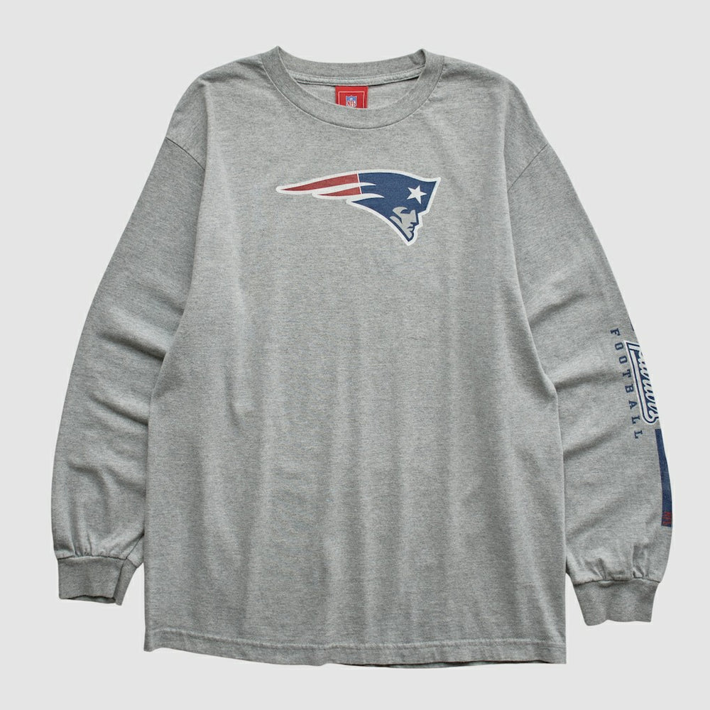 New England Patriots NFL 2000s Long Sleeve T-shirt Heather Gray Vintage