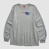 New England Patriots NFL 2000s Long Sleeve T-shirt Heather Gray Vintage