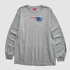 New England Patriots NFL 2000s Long Sleeve T-shirt Heather Gray Vintage