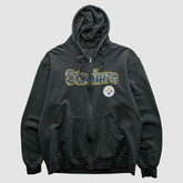 Pittsburgh Steelers Reebok 2000s Hooded Full Zip Sweatshirt Charcoal Vintage