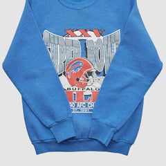 Buffalo Bills 1990 Pullover Sweatshirt Blue Vintage