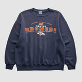Denver Broncos Lee Apparel 2001 Pullover Sweatshirt Navy Vintage