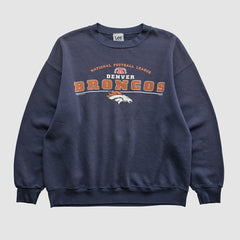 Denver Broncos Lee Apparel 2001 Pullover Sweatshirt Navy Vintage