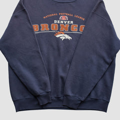 Denver Broncos Lee Apparel 2001 Pullover Sweatshirt Navy Vintage