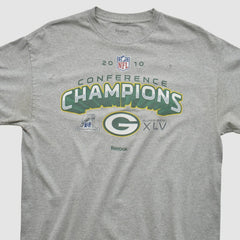 Green Bay Packers Reebok 2010 T-shirt Heather Gray Vintage