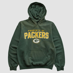 Green Bay Packers Reebok 2000s Hooded Pullover Sweatshirt Green Vintage