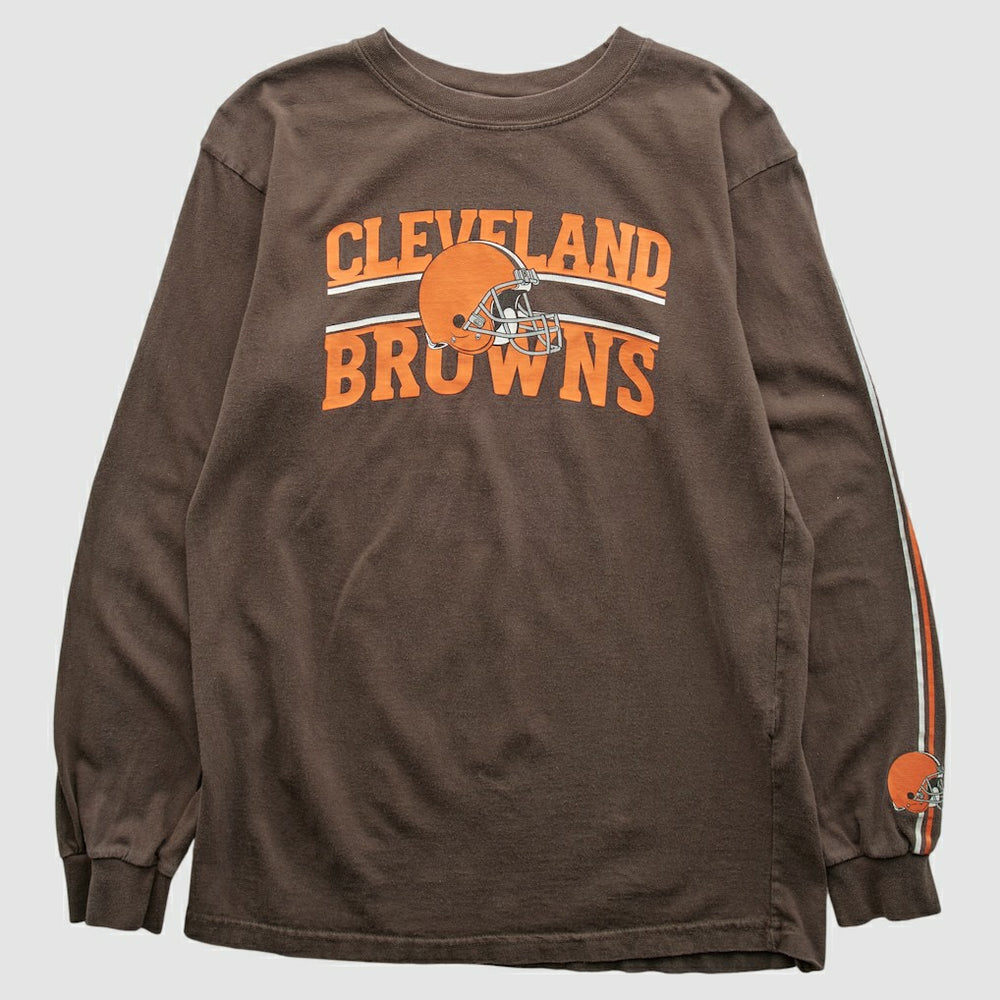 Cleveland Browns Reebok 2000s Long Sleeve T-shirt Brown Vintage