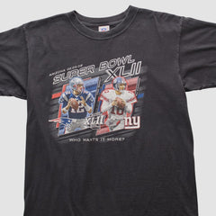 Superbowl XLII NFL 2008 T-shirt Black Vintage