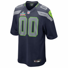 NFL Seattle Seahawks Super Bowl LX Patch Custom Game Jersey - College Navy