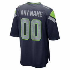 NFL Seattle Seahawks Super Bowl LX Patch Custom Game Jersey - College Navy