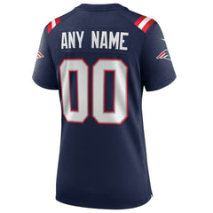NFL New England Patriots Women's Super Bowl LX Patch Custom Game Jersey - Navy