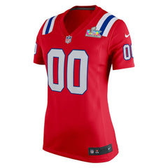 NFL New England Patriots Women's Super Bowl LX Patch Custom Game Jersey - Red