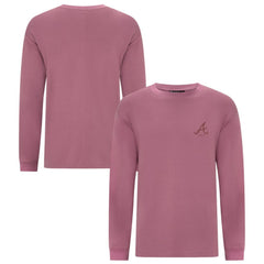 Atlanta Braves Levelwear Bridal Rose Luxe Signature Long Sleeve T-Shirt - Pink T-shirts