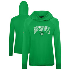 Colorado Rockies Levelwear Women's St. Patrick's Day Slender Raglan Hoodie - Green Hoodies