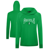Los Angeles Angels Levelwear Women's St. Patrick's Day Slender Raglan Hoodie - Green Hoodies
