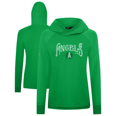 Los Angeles Angels Levelwear Women's St. Patrick's Day Slender Raglan Hoodie - Green Hoodies