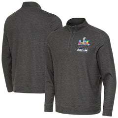 Seattle Seahawks Antigua Super Bowl LX Champions Subtle Quarter-Zip Pullover Black