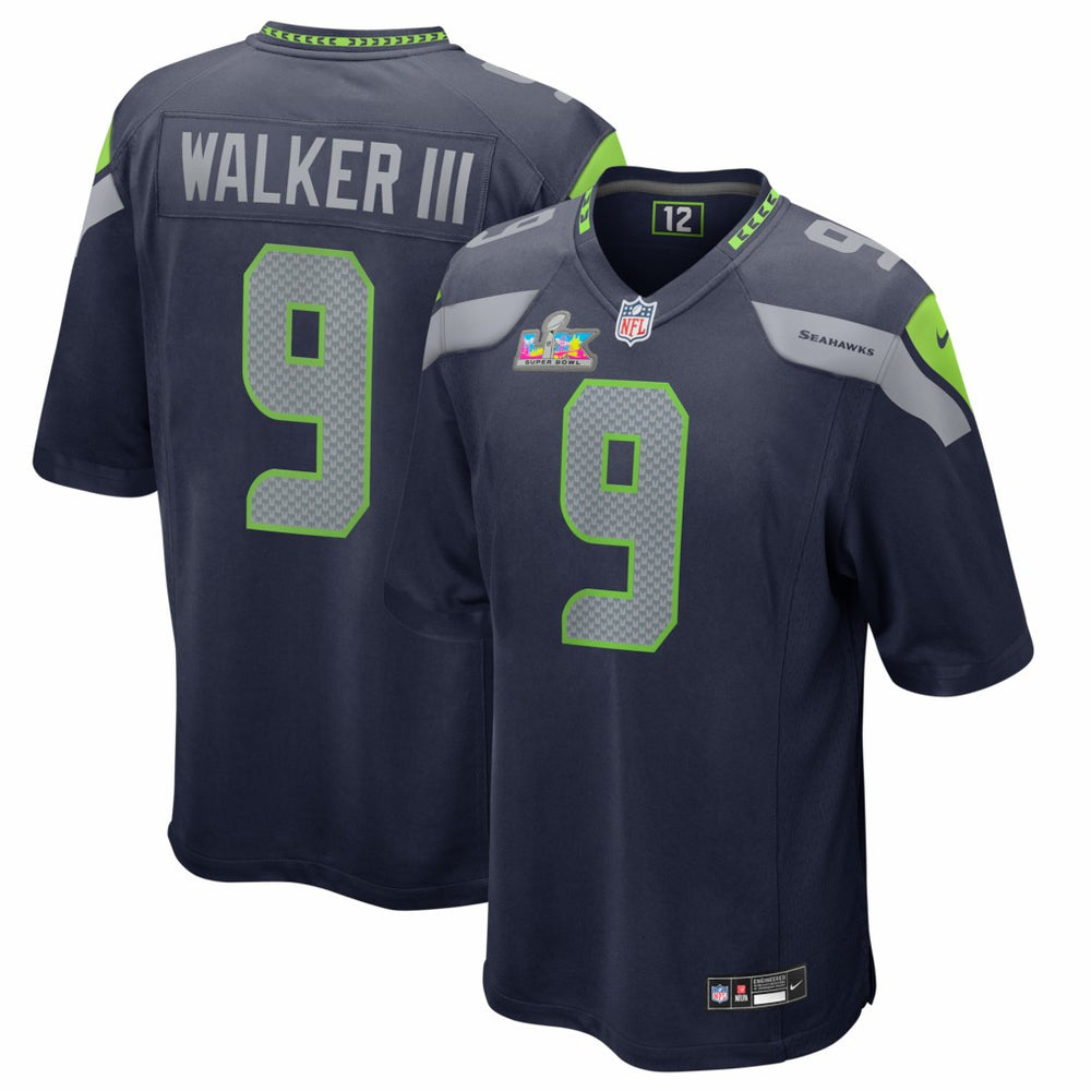 NFL Kenneth Walker III Seattle Seahawks Super Bowl LX Patch Game Jersey - College Navy