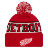 NHL Detroit Red Wings New Era Retro Cuffed Knit Hat with Pom - Red