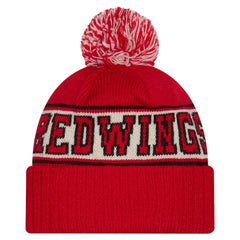NHL Detroit Red Wings New Era Retro Cuffed Knit Hat with Pom - Red