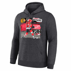 NHL Connor Bedard Chicago Blackhawks Fresh Ice Hoodie - Charcoal