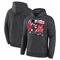 NHL Jack Hughes New Jersey Devils Fresh Ice Hoodie - Charcoal