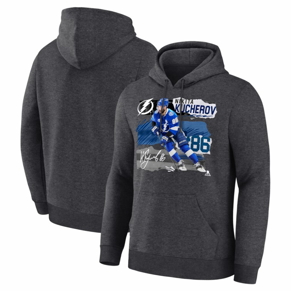 NHL Nikita Kucherov Tampa Bay Lightning Fresh Ice Hoodie - Charcoal
