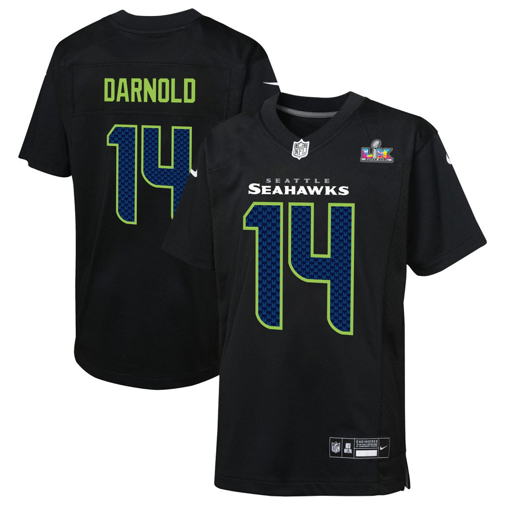 NFL Sam Darnold Seattle Seahawks Youth Super Bowl LX Carbon Fashion Game Jersey - Black
