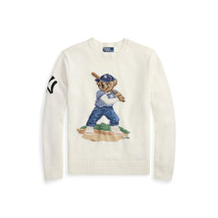 Yankees Polo Ralph Lauren Bear Sweater - White