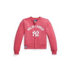 Yankees Polo Ralph Lauren Women's Seasonal Knit Full-Snap Cardigan - Red